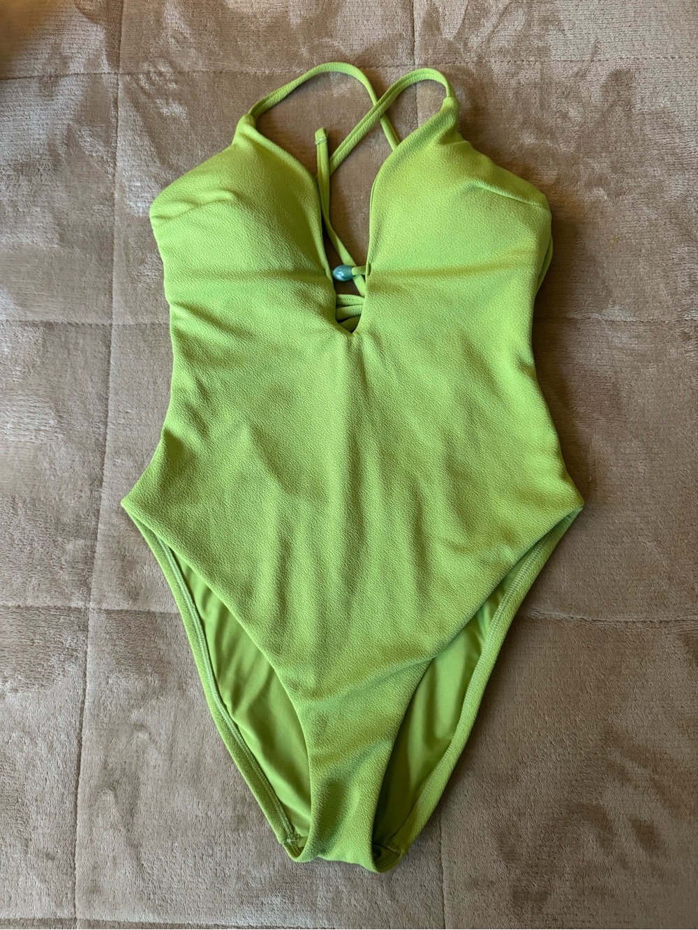 Shade & Shore Neon Lime Green One-Piece Swimsuit